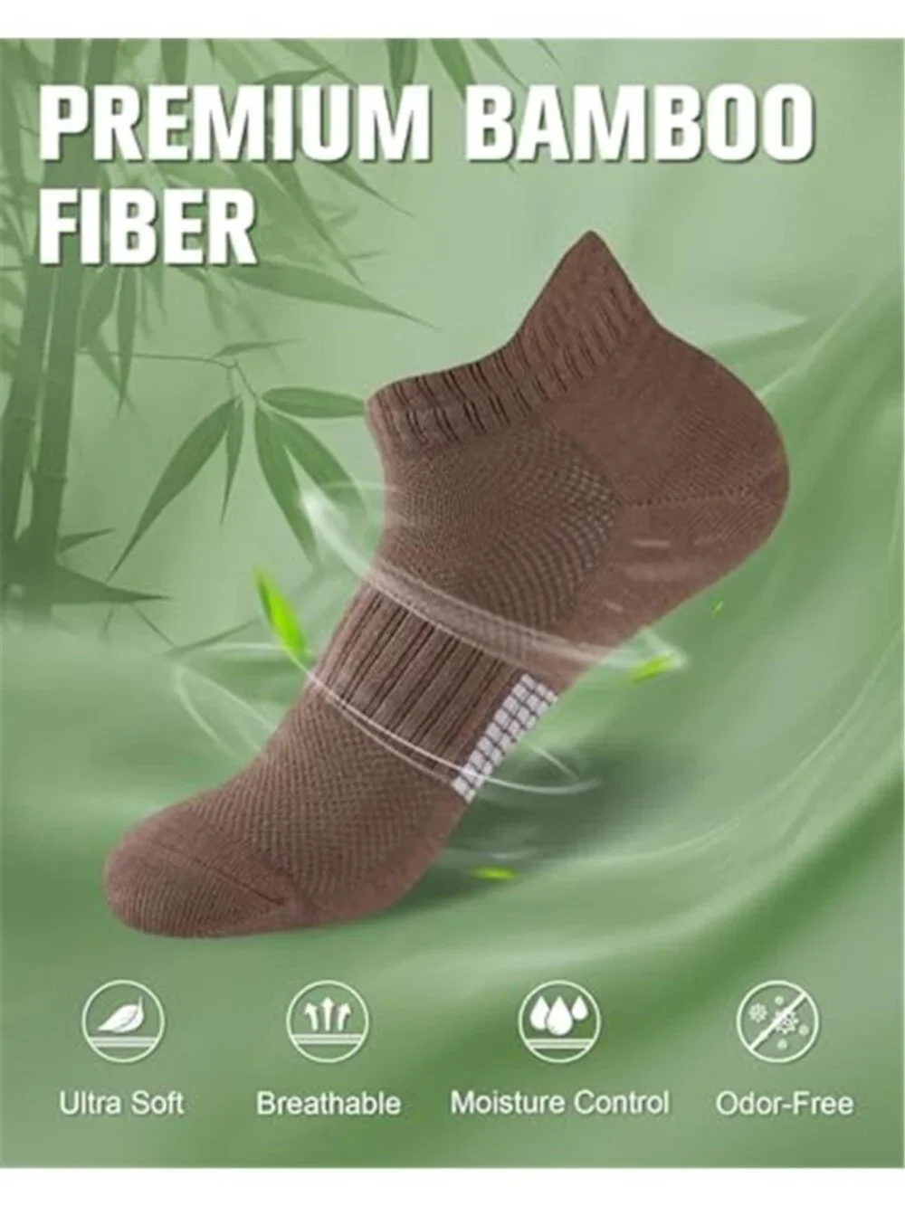 6 Pairs Women's Ankle Socks Breathable Bamboo Viscose Low Cut Thin Socks
